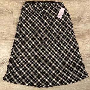 NWT Black and White Plaid Maxi Skirt
